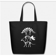 Skeleton Dinosaur Dino Dinos Gift Trex Black Eco-Friendly Tote Bag